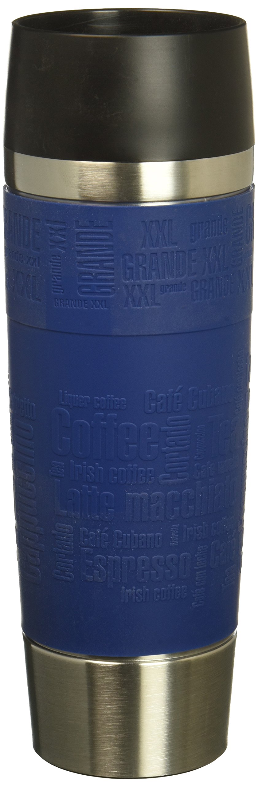 Emsa 515618 Travel Mug Large insulated drinking cup with Quick Press closure, 0.5 litres, blue