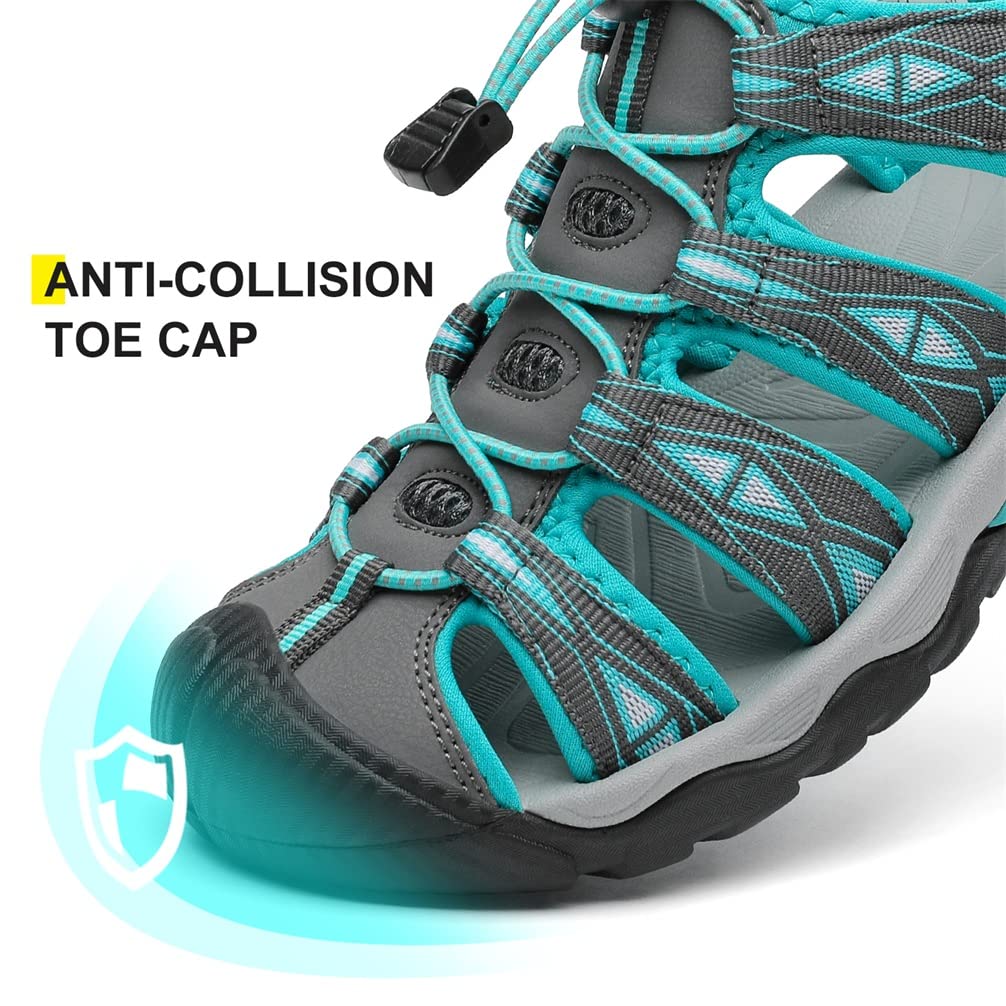 Dannto Women's Sport Hiking Sandals Closed Toe Outdoor Athletic Walking Sandal Lightweight Summer Water Shoes