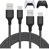 2 Pack 10FT/3M Charger Charging Cable for PS5/Xbox Series X/S Controller/Switch 2 Console, Replacement USB Charging Cord Nylo