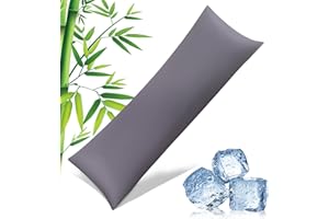 JAMREST Body Pillowcase with Zipper Cooling Viscose from Bamboo Zippered Pillowcases, Cool & Breathable Body Pillow Cover for Hot Sleepers and Night Sweats, 20" x 54"