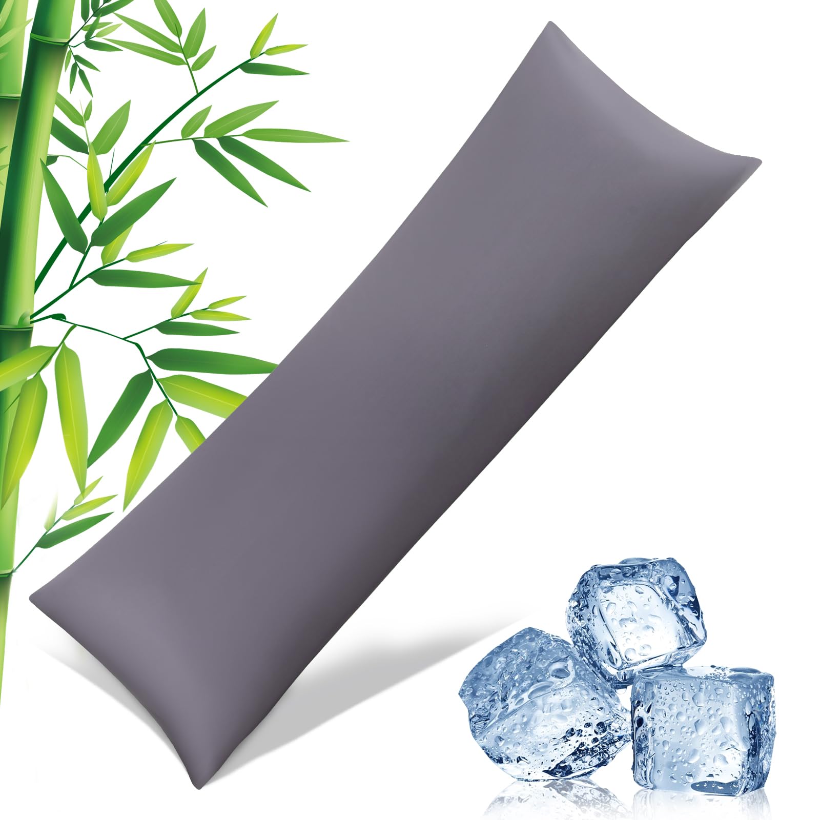 Photo 1 of ***CASE ONLY*** Body Pillowcase with Zipper Cooling Viscose from Bamboo Zippered Pillowcases, Cool & Breathable Body Pillow Cover for Hot Sleepers and Night Sweats, 20" x 54"