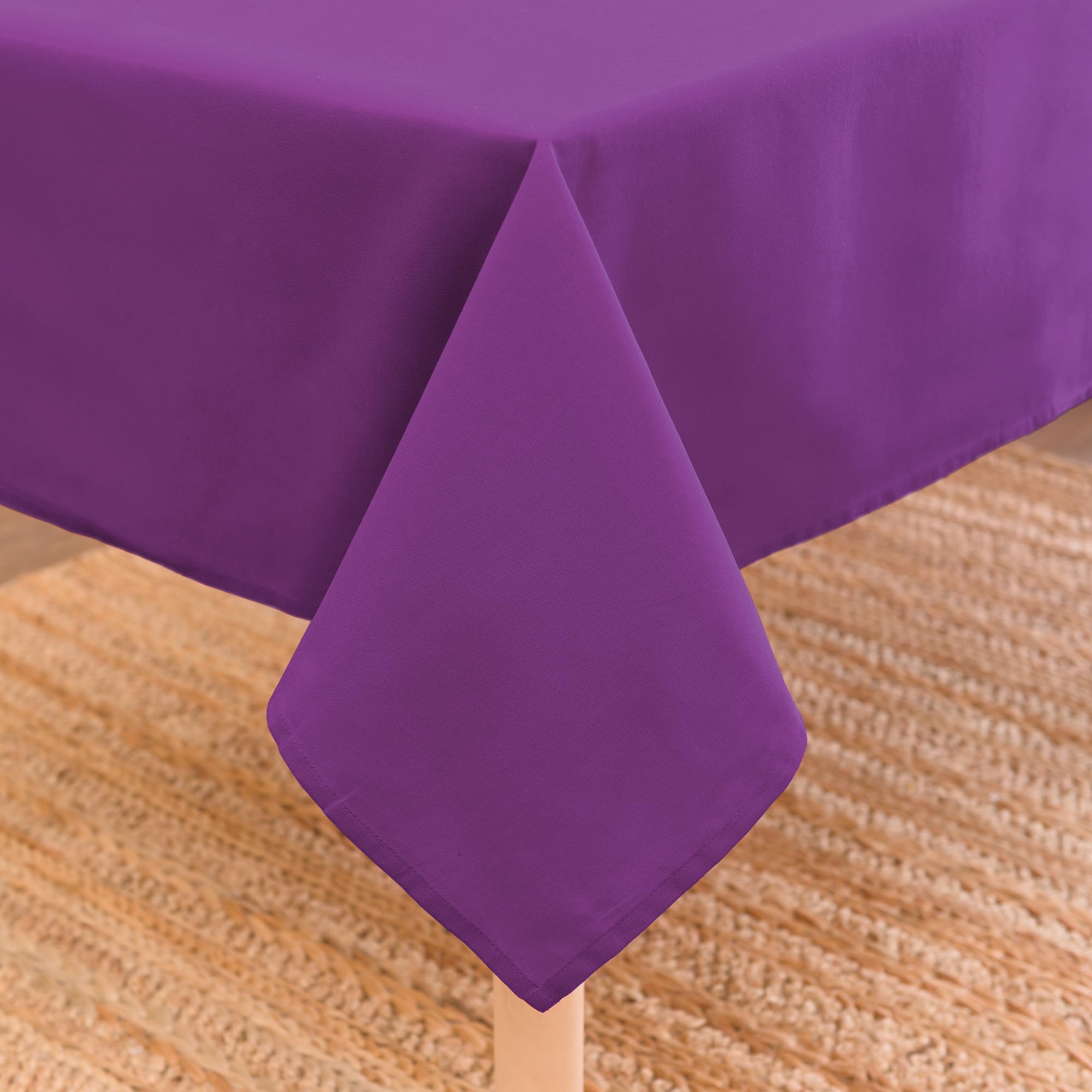 Encasa XO Dining Table Cover | 56x91 in Cotton Canvas Rectangular Tablecloth | Machine Washable, Purple Table Cloth for Indoor & Outdoor Dining, Durable, Easy-Care | Suitable for Any Occasion — image 1
