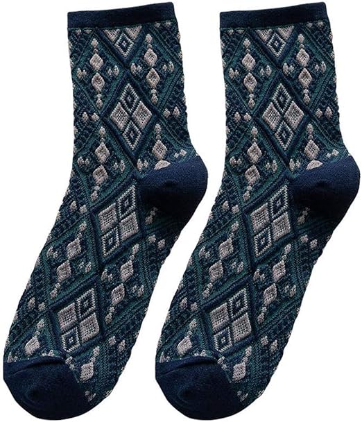 Amazon モリミ 4足組 ソックス レディース 靴下 レトロ 民族風 かわいい ソックス 秋冬用 カジュアル 厚手 防寒 暖かい 甘い 派手 入綿 靴下 4足セット 写真通りa ｆ ソックス 通販