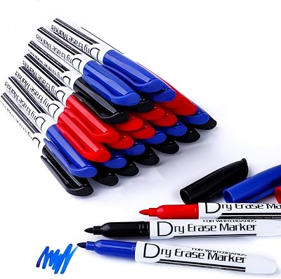 Volcanics Dry Erase Markers 30 Count Whiteboard Fine Tip 3 Colors