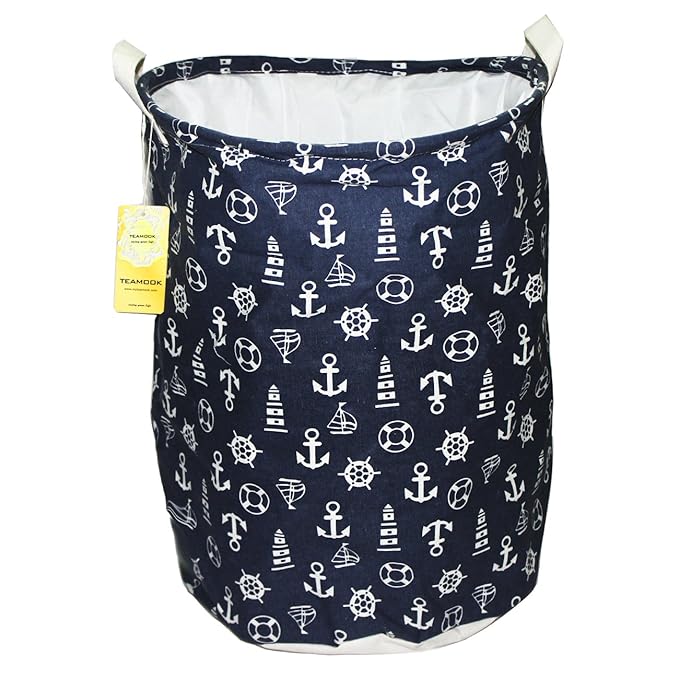 Baumwolle Leinen Runde Speicher Korb Wäschekorb Klapp Kinder