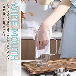 2 Pcs Glass Pitcher with Lid and Spout, Glass