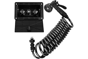 Dura Faucet DF-SA189-BK RV Exterior Quick Connect Detachable Sprayer, Hose, Port, and Spray Box Kit (Black)