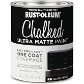 Rust-Oleum Chalked All-in-One Ultra Matte Black Abyss Spray Paint | Furniture Paint, One Coat Coverage, No Primer Required, Easy To Use, Fast Drying, Low Odor, Multi Surface, Indoor Use, 12 oz