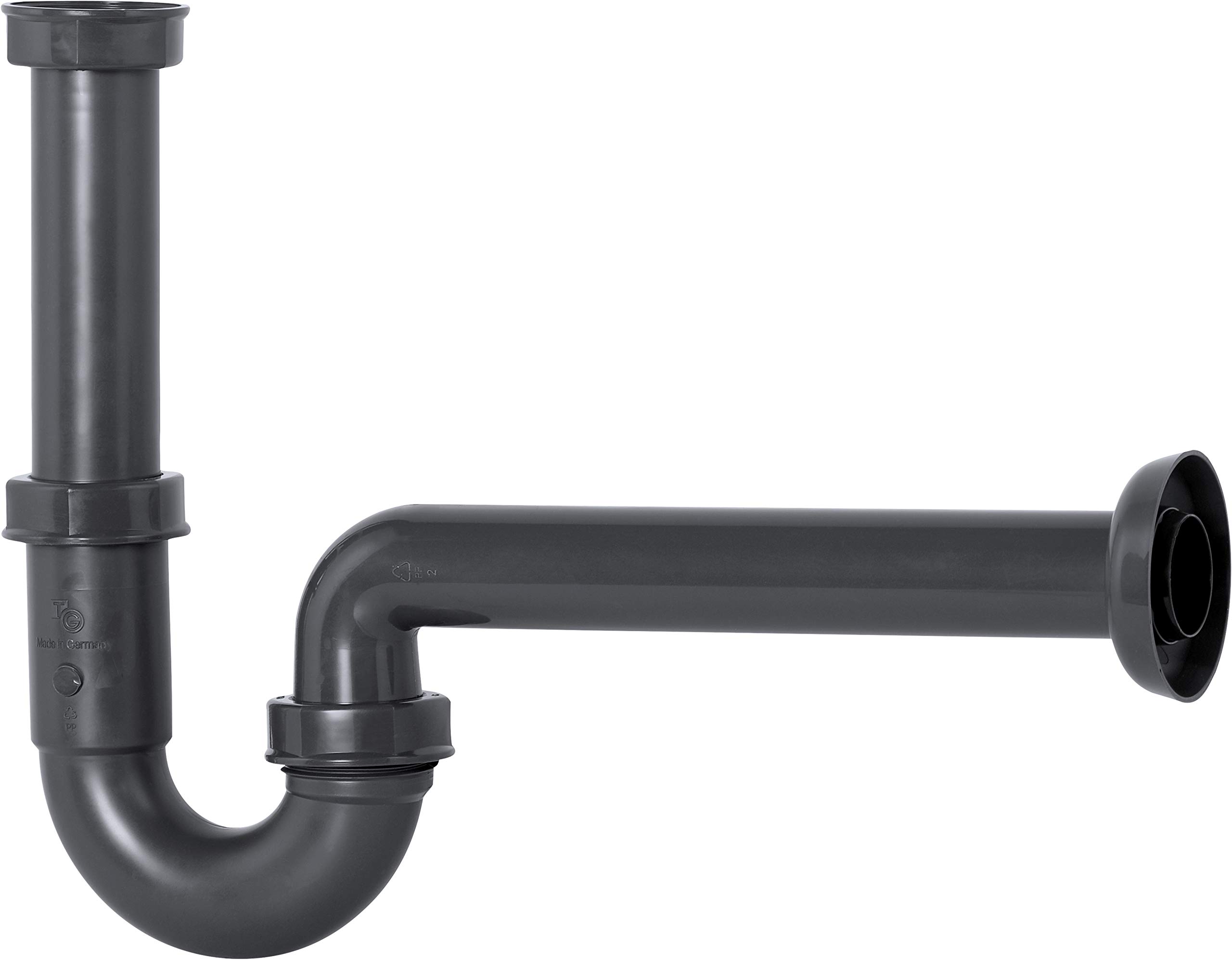 Cornat T317406R Tubular Odour Trap 1 1/4 Inch Plastic 206 / Sanitary Installation/Recyclable/Environmental Protection/Grey