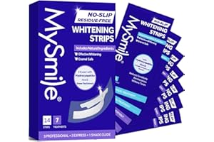 MySmile Teeth Whitening Strips, Hydroxyapatite-Infuse White Strips, Non-Sensitive Teeth Whitening with Soothing Natural Ingredients, Enamel-Safe, Residue-Free, Non-Slip, 7 Treatments Kit