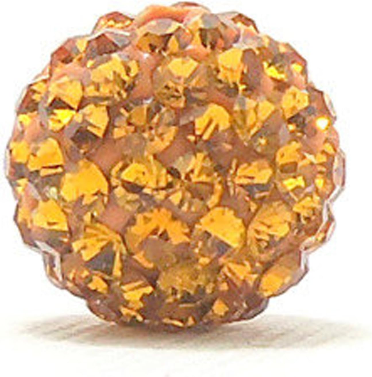 RUBYCA Pave Czech Crystal Disco Ball Clay Beads fit Shamballa Jewelry (100pcs, 10mm, Amber Gold)
