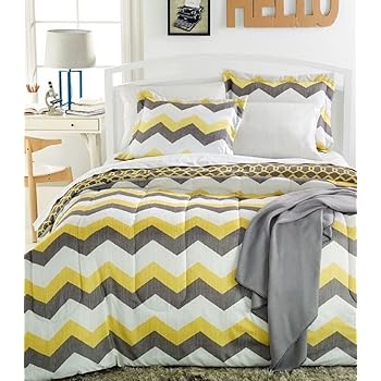 Amazon.com: Sunham Chevron 6PC Reversible Comforter Set ...