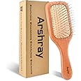 Arshray Wooden Hair Brush, Metal Teeth, Airbag Design, Effective Massage Scalp, Reduce Static Electricity, Suitable For Dry, Curly, Coarse, Fine, Straight Hair, Etc