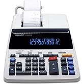 Sharp EL2630PIII Deluxe Heavy Duty Color Printing Calculator with Clock and Calendar - 12-Digit Display, 4.8 LPS, Two-Color P
