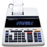 Sharp EL2630PIII Deluxe Heavy Duty Color Printing Calculator with Clock and Calendar - 12-Digit Display, 4.8 LPS, Two-Color P