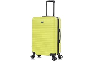 InUSA DEEP Luggage with GEL Handle | Spacious Traveling Suitcases, Travel Suitcase with Dual Spinner Wheels and Studs | 24 Inch Medium Hardside Luggage | Green