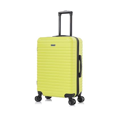 InUSA DEEP Luggage with GEL Handle | Spacious Traveling Suitcases, Travel Suitcase with Dual Spinner Wheels and Studs | 24 Inch Medium Hardside Luggage | Green