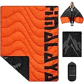 喜马拉雅 Lightweight Camping Blanket, Packable, Down Alternative, Puffy, Printed Wearable Blankets, Warm Camping Quilt with Snap Buttons for Outdoor, Travel, Hiking