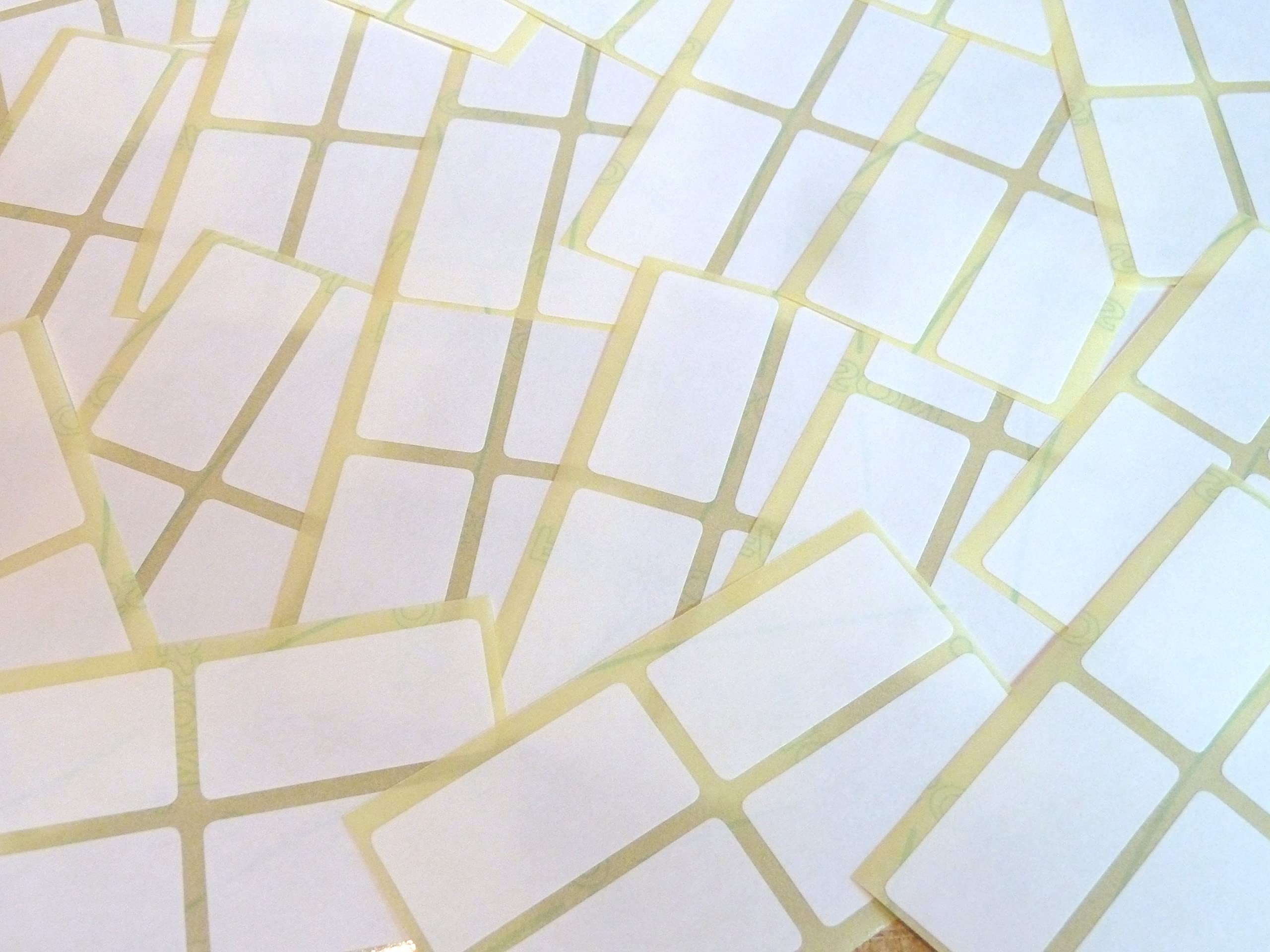 80 Labels, 40x20mm Rectangle, White, Removable/Low Tack Colour Code Stickers, Self-Adhesive Sticky Coloured Labels