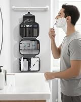 Maliton Hanging Toiletry Bag Large Waterproof Foldable Travel Grey view 7