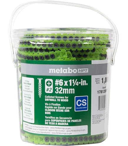 Amazon.com: Metabo HPT 17802BHPT #6 x 1-1/4-in Bugle Fine Thread