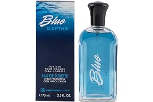 PB ParfumsBelcam Blue Depths Eau de Toilette Fragrance Spray - 2.5 Fl Oz. Fresh Aquatic Cologne for Men with Crisp Citrus, Warm Musk & Amber Scent, Crafted with Premium Oils for Day & Night Use