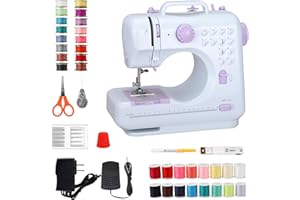 NINONLY Mini Sewing Machine for Beginners, Portable Electric Sewing Machine with Dual Speed, 12 Built-in Stitches, Foot Pedal, and Accessories Kit for Home DIY Projects & Gift