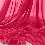 Horbaunal Hot Pink Chiffon Fabric by The Yard, 1