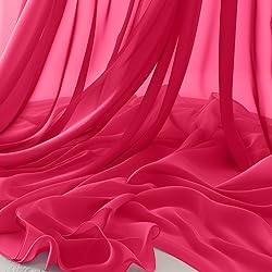 Horbaunal Hot Pink Chiffon Fabric by The Yard, 1
