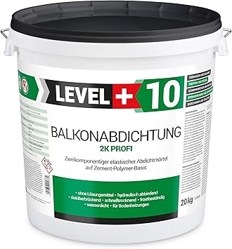 20 Kg Balkonabdichtung 2k Terrasse Balkone Keller Dusche Bad Schwimmbad Dichtschlamme Abdichtung Rm10 Amazon De Baumarkt