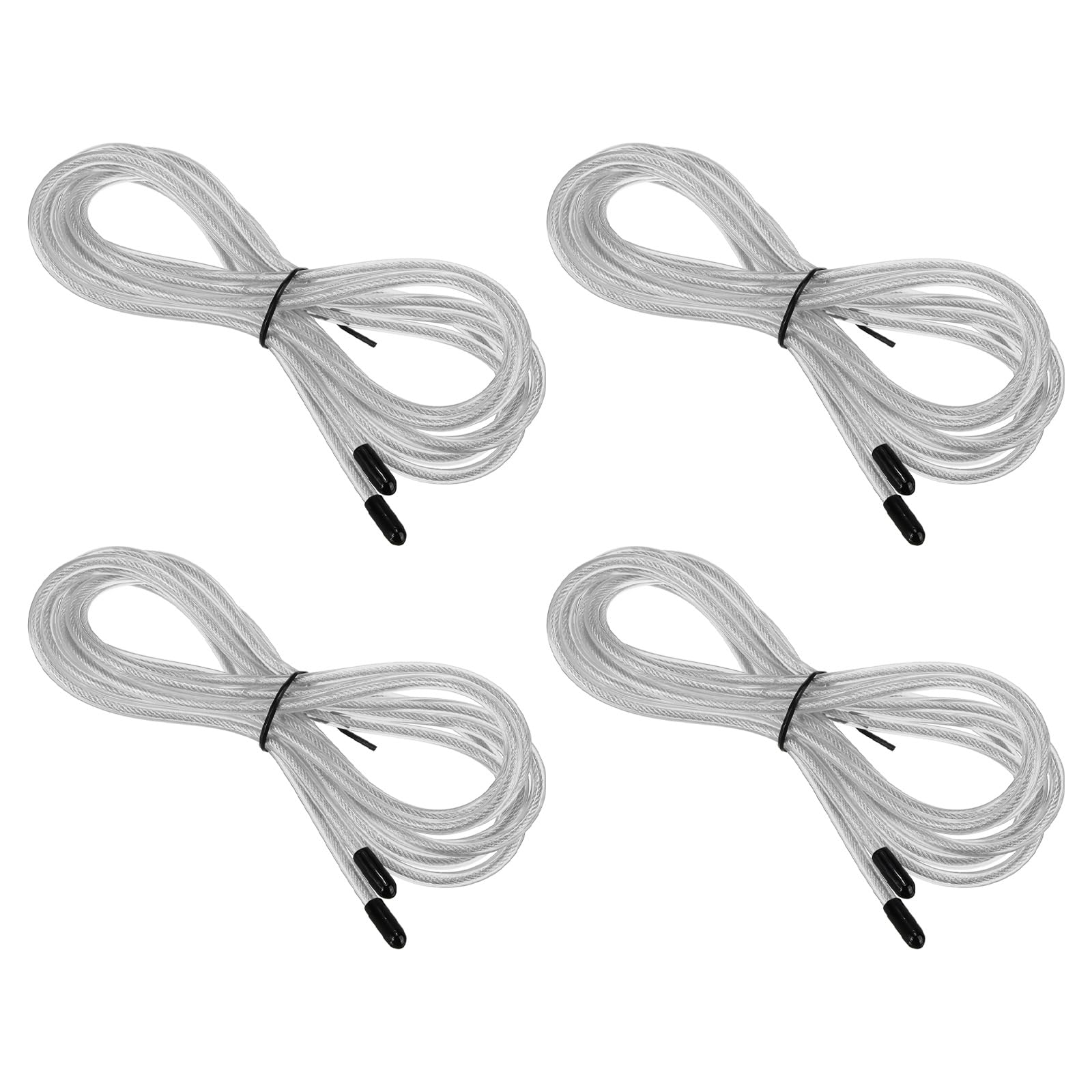 PATIKIL 10Ft Speed Jump Rope Replacement Cable, 4 Pack 4.5mm Professional Skipping Rope Replacement for High-Speed Jump Ropes, Silver Tone