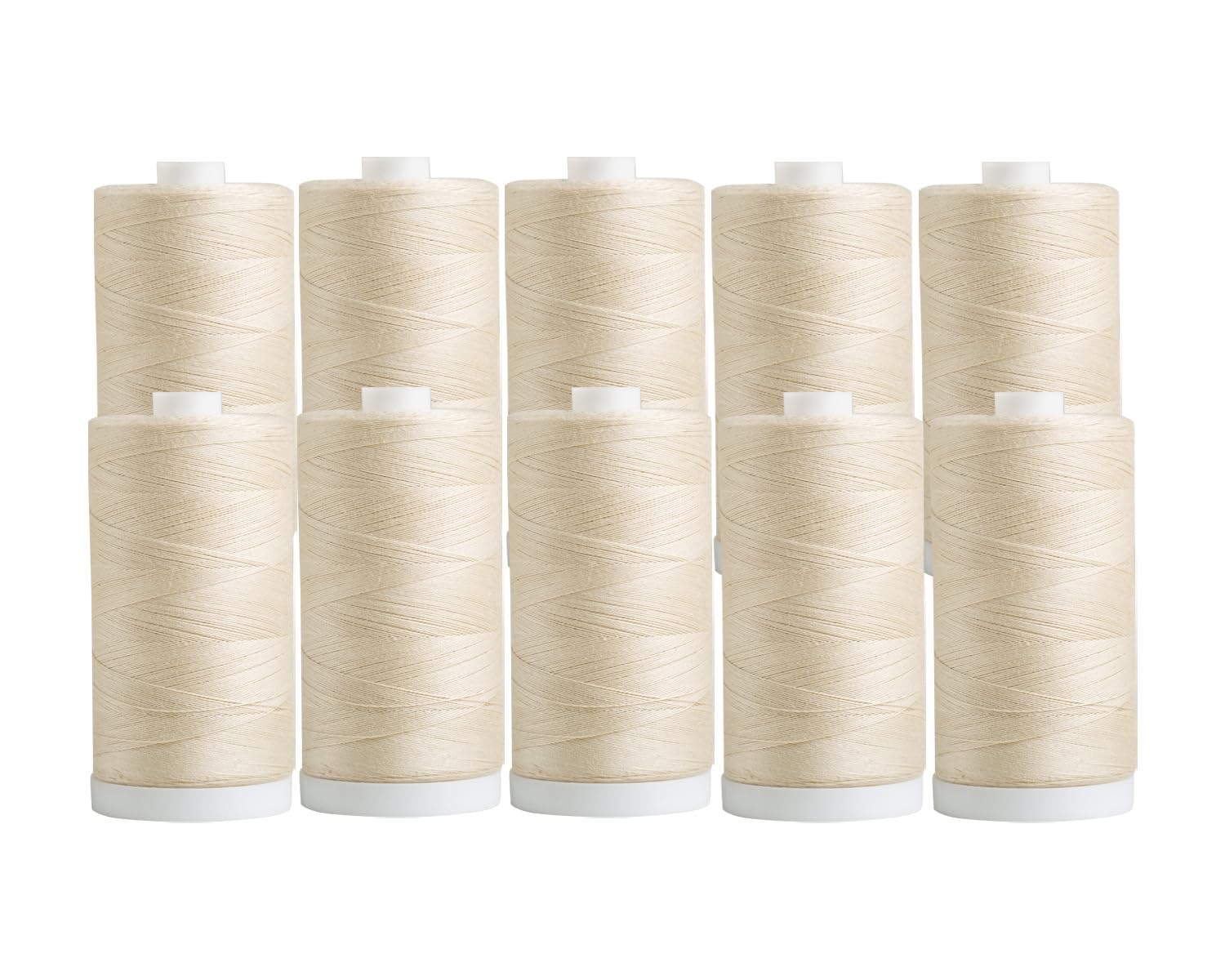 Connecting Threads 100% Cotton Thread Sets - 1200 Yard Spools (Cream - Set of 10)