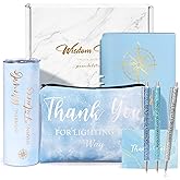 6 Pcs Best Teacher Appreciation Gifts, Christmas Gifts for Teachers 20oz Tumbler Makeup Bag A5 Leather Journal Unique Gift Ideas for New Teacher School Counselor Gift