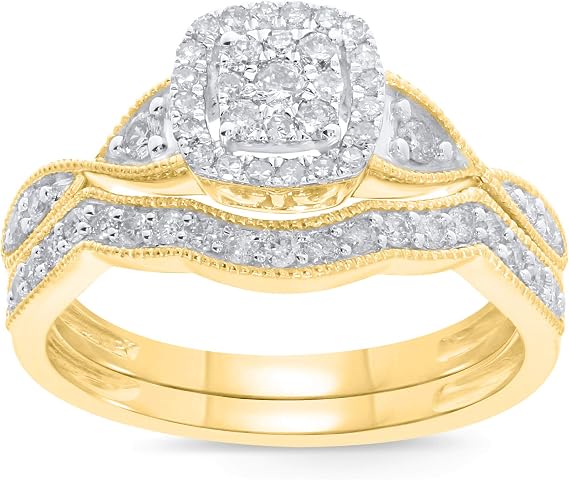 10K Yellow Gold .50 Carat Real Diamond Engagement Ring Wedding Wholesale Diamonds