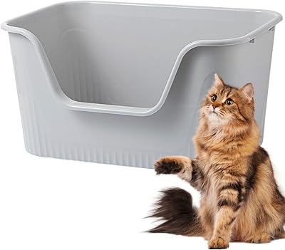 Vealind Cat Litter Tray High Sides Low Entry 45L x 36W x 22.5H cm