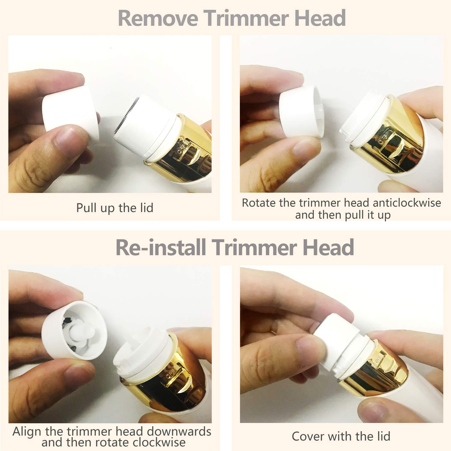 Facial Hair Removal for Women Hair Remover, 5 in 1 Painless Facial Body Shaver, Eyebrow Razors Epilator, Nose Bikini Hair Trimmer with USB Charging