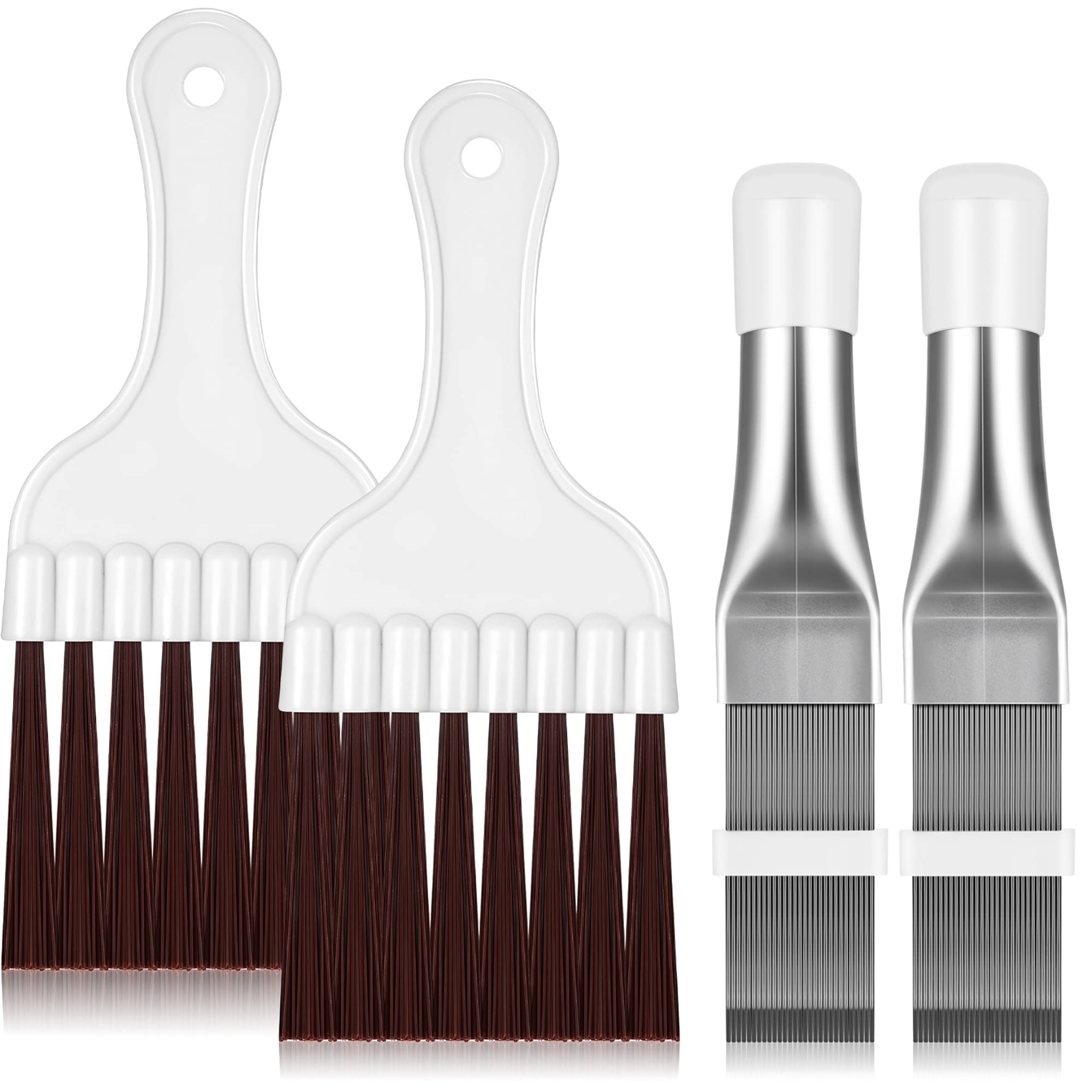 Boao Air Conditioner Condenser Fin Comb, Fin Cleaning Brush Air Conditioner Fin Cleaner Refrigerator Coil Cleaning Whisk Brush Metal Fin Evaporator Radiator Repair Tool (4)