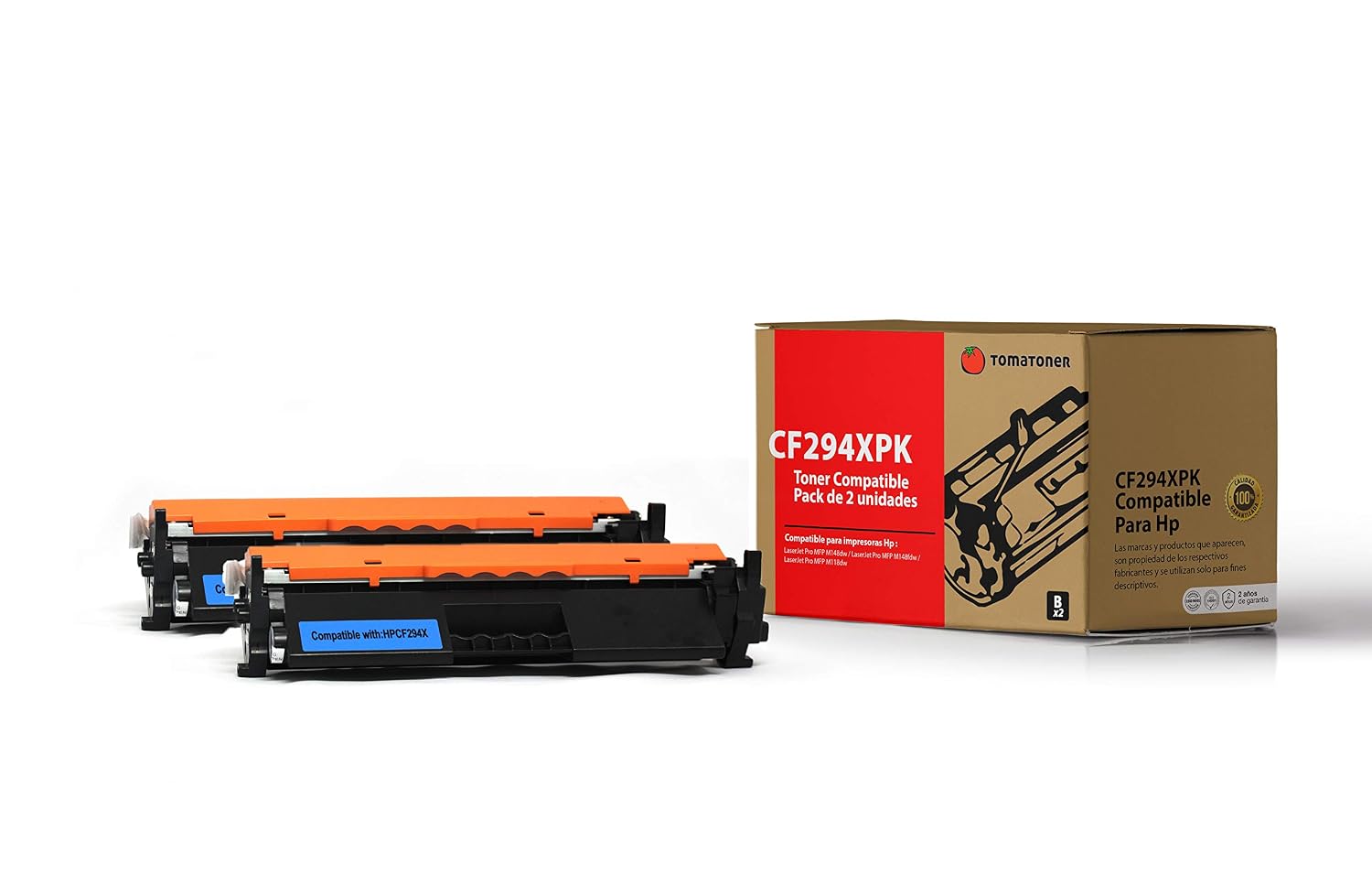 con Chip actualizado Pack de 2 Toners Cartucho De Tóner Negro Compatible  para Laserjet Pro MFP M148dw / M148fdw / M118dw Compatible para HP 94X  CF294X 2800 Páginas Tomatoner Impresoras y accesorios