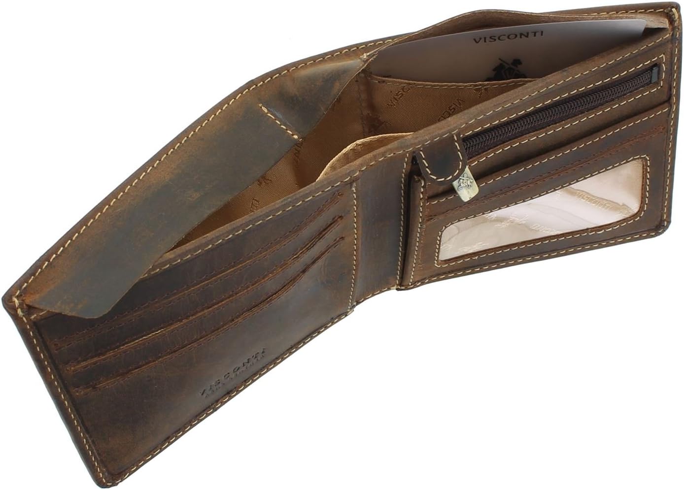 VISCONTI Slim Collection TAP 'N' GO Leather Wallet with RFID Protection VSL33 Oil Tan - Image 5