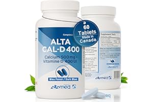 Altamed Alta Cal-D Calcium Vitamin D Tablets Premium Calcium Supplement for Men and Women, Bone Strength and Teeth Health Sup