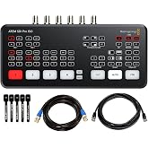 Blackmagic Design ATEM SDI Pro ISO Live Stream Switcher Bundle with 8&rsquo; 6G-SDI Cable, 7&rsquo; Cat5e Cable, and 5-Pack of SolidSignal Cable Ties (SWATEMMXEPBPRISO)