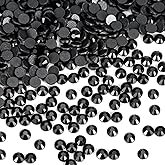 SS6 Black Hotfix Rhinestones Bulk for Crafts Clothes Shoes Gifts Flat Back Round(2MM 5760Pcs)
