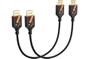 RyzzRooa Short DisplayPort Cable 1 FT, 2-Pack DP to DP Cables, 4K@60Hz Display Port Cable Male to Male Adapter with 2K@165Hz/