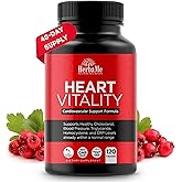 HerbaMe Heart Support and Blood Flow Supplement, 120 Capsules, Supports Cardiovascular Health, Healthy Cholesterol, Triglyceride, Homocysteine, CRP Levels | Boost Naturally Circulatory Function