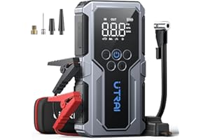 Portable Car Jump Starter with Air Compressor, UTRAI 4000A 150PSI Battery Booster Pack with Jumper Cables LED Lights Car Boos