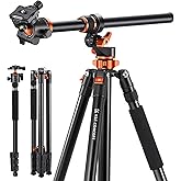 K&F CONCEPT 90 inch/230cm Camera Tripod Horizontal Aluminum Tripods Portable Monopod with Metal Ball Head 22lbs/10KG Load Cap
