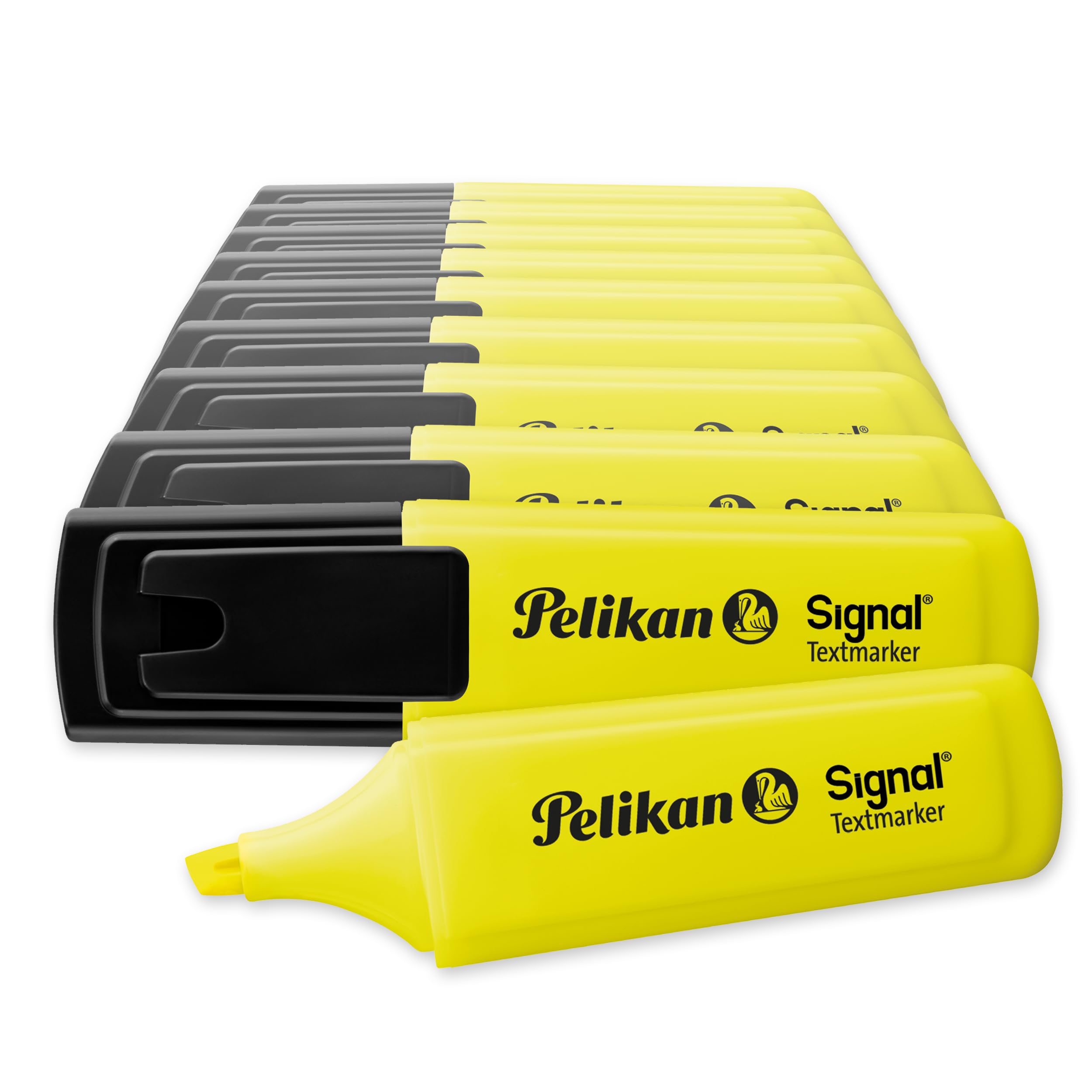 Pelikan Signal 803571 Highlighter Pen, Bright Yellow, Pack of 10 in Folding Box