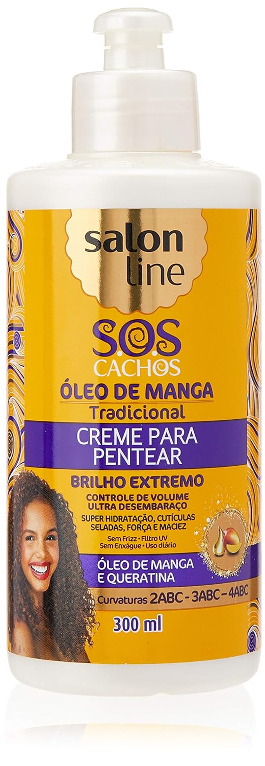 Linha Tratamento (SOS Cachos) Salon Line - Creme para Pentear Manga Tradicional 300 Ml - (Salon Line Treatment (SOS Curls) Collection - Traditional Mango Combing Cream 10.14 Fl Oz)