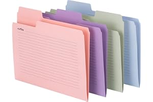 Smead File Folders, 12-Pack, Letter Size, 1/3-Cut Oversized Tab, Pre-Printed Lines, Assorted Colours, for Colour-Coded Home O