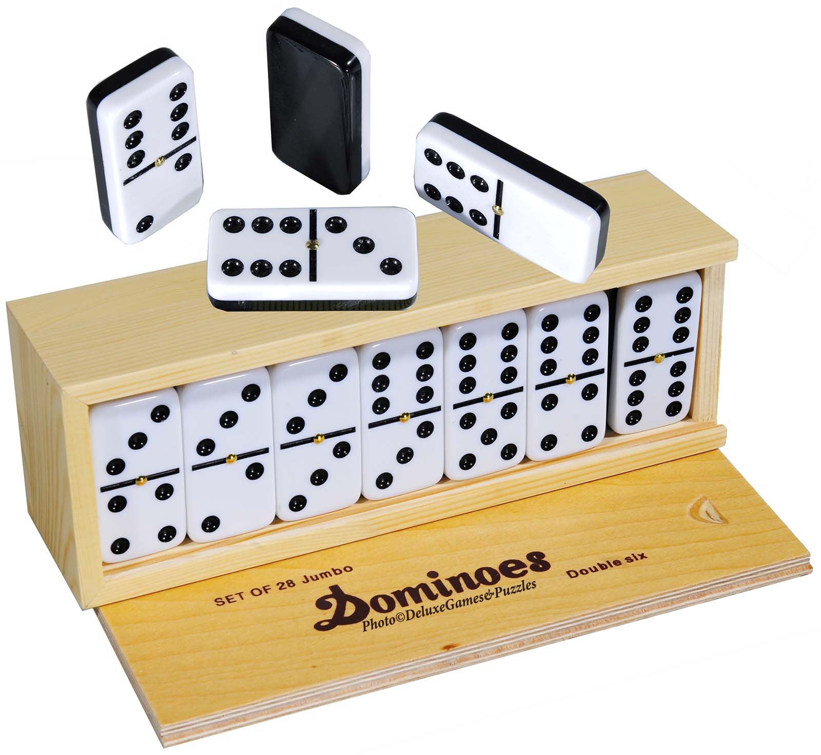 Dominoes Double 6, Tournament Size, Two Toned with Spinner (center